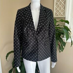 Liz Claiborne black/white  polka dot blazer S